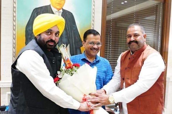 After winning the Jalandhar Lok Sabha by-election, Sushil Rinku met Kejriwal and Bhagwant Mann