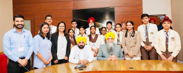 CM and PVS Speaker meet students of Oxbridge World School Kotakpura on sidelines of Punjab Vidhan Sabha session