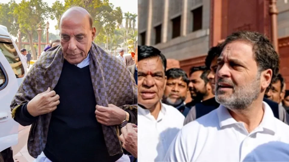 ਸੰਸਦ ’ਚ ਜਾ ਰਹੇ ਸੀ ਰਾਜਨਾਥ ਤਾਂ ਤੇਜ਼ੀ ਨਾਲ ਕੋਲ ਆਏ ਜਦੋਂ ਰਾਹੁਲ ਗਾਂਧੀ, ਦੋਵਾਂ ਨੇ ਹੱਥ ਵਧਾਏ ਅੱਗੇ ਤੇ ਚਿਹਰੇ 'ਤੇ ਆ ਗਈ ਮੁਸਕਰਾਹਟ