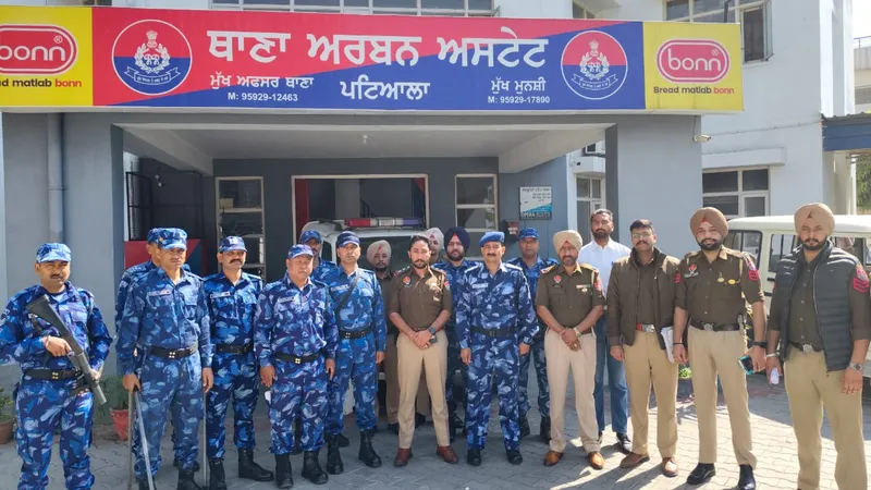 ਪਟਿਆਲਾ: ਰੈਪਿਡ ਐਕਸ਼ਨ ਫੋਰਸ ਦੇ ਜਵਾਨਾਂ ਵੱਲੋਂ ਫਲੈਗ ਮਾਰਚ