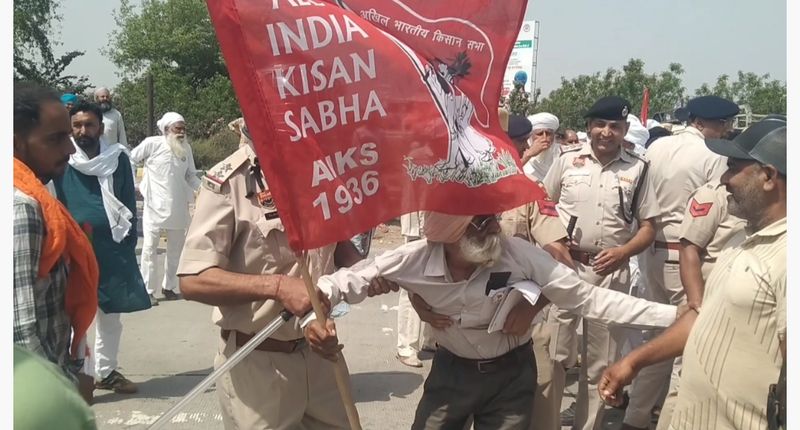 ਚੱਕਾ ਜਾਮ ਦੌਰਾਨ ਕਿਸਾਨਾਂ ਤੇ ਪੁਲੀਸ ਵਿਚਾਲੇ ਹੋਈ ਧੱਕਾ-ਮੁੱਕੀ