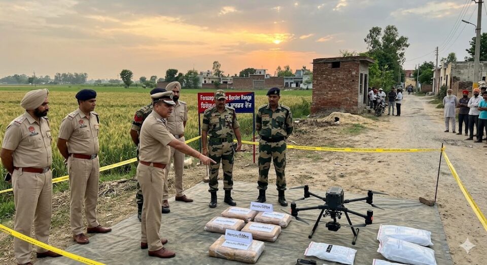 Ferozepur ਨੇੜੇ ਸੱਤ ਕਿੱਲੋ ਹੈਰੋਇਨ ਤੇ ਡਰੋਨ ਬਰਾਮਦ
